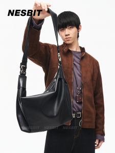 Túi Đeo Chéo Nam Nesbit Soft Leather Quilted Túi Đeo Vai Đơn Túi Đeo Chéo Hình Bánh Bao Thiết Kế Thanh Lịch Mới 2025 Túi Đi Làm