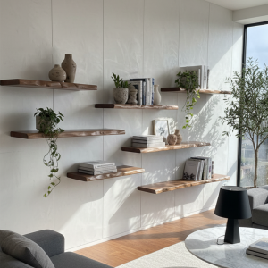 Retro Solid Wood Wall Shelf
