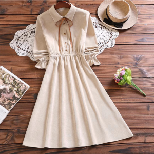 Corduroy Shirt Dress Womens Mid-Length Base Layer Spring Autumn 2025 New Style Forest System Girls Student Teenage Dress