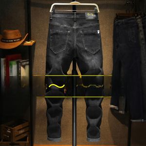 plus Size Mens Jeans High Elasticity Slim Fit Long Pants Big Fellow Wear Comfortable Stretchy Denim Casual Trousers for plus Size Men