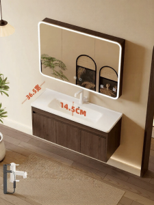 LANGXIANG | Narrow Edge Ceramic Integrated Basin Sink Cabinet 36cm Depth