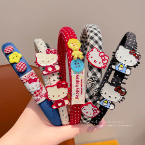 Sweet KT Cat Hairband Childrens Anti-Slip Cartoon Hair Accessories Girls Headwear Non-Tightening Hair Clips Hair Bands