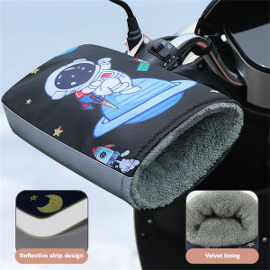 Motorcycle Winter Warm Handlebar Covers Motorcycle Reflective Riding Handlebar Covers for Mountain Road Electric Bike