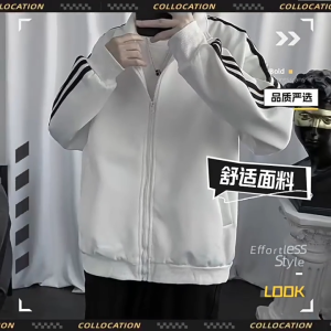 CalceNubes 【จัดส่งภายใน 3 วัน】แจ็คเก็ตแบบ Lightweight ผู้ชาย เสื้อกันหนาว เสื้อแจ็คเก็ต เสื้อคลุมชาย ชุดเบสบอลคู่หลวม เสื้อโค้ทสามบาร์ใหม่ เสื้อแจ็คเก็ต BF แบบบางของ