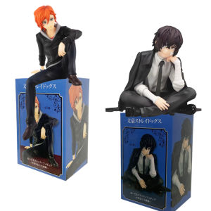 Bandai | Anime Japanese Bungo Stray Dogs Dazai Osamu Chuuya Action Figures Noodle Stopper Sitting Pose PVC Model Statue Collection Toys