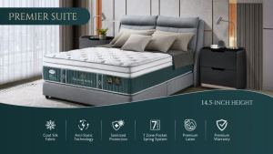 Honey Premier Suite 14.5" Mattress/Hotel Luxury Series/Cool Silk/Antistatic/Sanitized/12YearWarranty