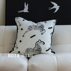 Túi Đựng Gối Hình Ngựa Quang Đơn Giản Hiện Đại Màu Đen Trắng Cho Khách Sạn Nhà Trọ Xe Hơi Gối Đệm Cửa Sổ Vỏ Gối Vuông