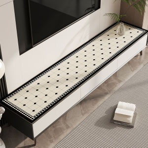 Long Tablecloth TV Cabinet Entrance Hall Shoe Cabinet Protection Pad French Vintage Dining Table Mat Luxury PVC Living Room