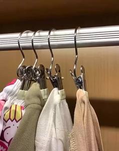 Direct Sale Stainless Steel Clothes Pegs No Trace Hat Storage Shorts Fabric Home Socks Drying Hooks