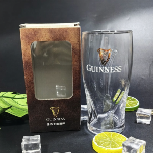 Original Guinness Beer Glass Wave Cup Transparent Carved Beer Mug with Gift Box Chinese Style Beverage Glassware Dining Utensils