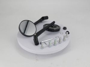 1 Pair Universal Long Stem Round Side Mirror Full CNC Alloy for Motorcycle