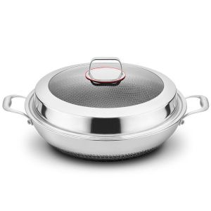 [MS] Kuali 316 Stainless Steel / Wajan Honeycomb Non-Stick 2 Layers