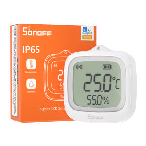 Sonoff | SONOFF SNZB-02WD IP65 Zigbee LCD Smart Temperature Humidity Sensor Smart Home Zigbee 3.0 Sensor For Bedrooms Greenhouses