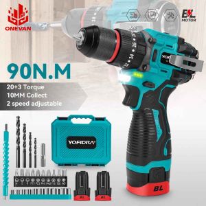 16.8V Brushless Electric Drill 2 IN 1 Electric Screwdriver 20+3 Torque Impact Drill Hammer Drill Power Tool For 16.8V Battery