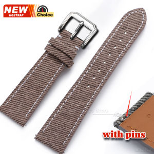 Vintage Watchband 18mm 20mm 22mm Smartwatch Leather Denim style Strap for Seiko Bracelet for Rolex for Omega Women Men Wristband