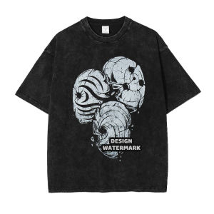 Bandai | Bandai Anime Obito T-shirts Manga Vintage Washed Rock Lee T Shirt Short Sleeve Ninja T-shirt Tops Tees Man 100% Cotton