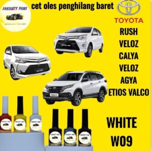 CAT OLES PENGHILANG BARET MOBIL TOYOTA AVANZA VELOZ RUSH CALYA AGYA WHITE W09 /PUTIH TERMURAH BISA COD