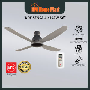 (FREE GIFT) KDK SENSA 4 K14ZW 56" DC Motor Remote Control Ceiling Fan (Elegant Grey) (1 Year Warranty)
