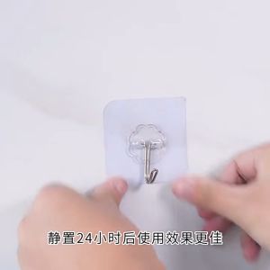 Transparent Self Adhesive Wall Hooks / Bathroom Kitchen Storage Stickers Holder / Heavy Duty Strong Adhesive Hook