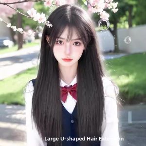 MONLEYTA | Ultra-Thin Lightweight Long Straight Hair Extension Piece Natural Looking Invisible Traceless Hair Piece Fake Hair For Women