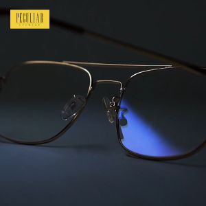 Peculiar Zane Square Aviator Frame Fashion Glasses Anti-Radiation Computer Eyewear Replaceable Lenses for Men and Women