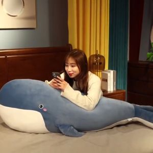 Whale Stuffed Toy Dolphin Shark Cat Plush Kiddo zone Cute Whale Plushie Toy Pillow Girls Sleeping Bed Doll