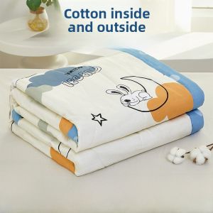 Pure Cotton Washable Summer Quilt Student Dormitory Air Conditioner Quilt Set of Four Breathable Skin-friendly Lightweight