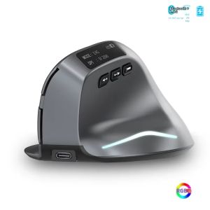 JOMAA | Chuột Dọc Bluetooth RGB 7 Màu Màn Hình LED Có Thể Sạc Lại USB Không Dây Chuột Tiện Dụng Cho Macbook Laptop Gaming 2400 Dpi