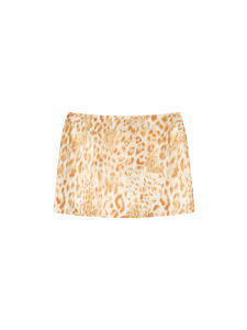 กระโปรงสั้นทรงเอเอวต่ำพิมพ์ลายเสือดาว กระโปรงทรงเอเข้ารูปสำหรับผู้หญิง ดีไซน์เซ็กซี่ ฤดูร้อน 2025 กระโปรงสั้นทรงเอเข้ารูป