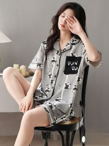 MiiOW | Pure Cotton Summer Sleepwear Short Sleeve Shorts Home Clothes Set For Women Lightweight Breathable Casual Cute MiiOW Cat Person
