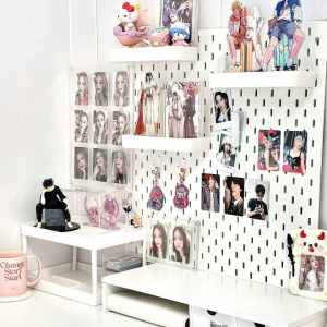 No-Drill Vertical Wall Mounted Shelf Accessories for Desk Dormitory Storage Hole Board Hanging Hooks Home Organization Rack