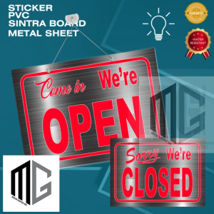 Modern Graphics Come In Open Sign Colored Metallic Design Non-Fade Waterproof