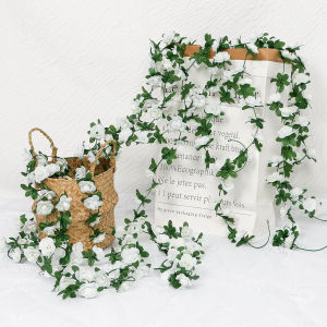 8/15PCS Artificial Rose Flowers Wedding Home Room Decoration Spring Autumn Garden Arch Christmas Rattan DIY Gift Fake Plant Vine