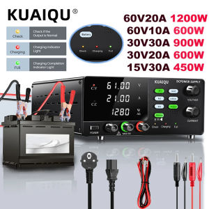High Power 60V 20A Battery Charging Adjustable DC Power Supply 15V 24V 30V 72V OCP Memory Storage Output Preset Current Function Car Battery Fast Charger