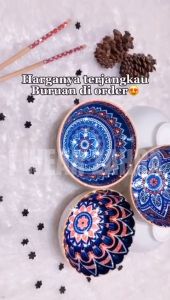 MANGKOK KERAMIK BOHEMIAN ISI 2 KEMASAN EKSKLUSIF HAMPERS SOUVENIR GIFT ELEGAN