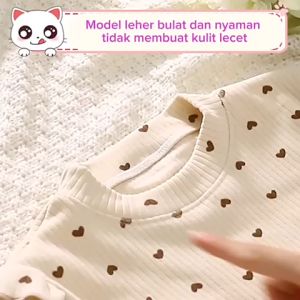 BOBOHO – ATASAN KAOS ANAK PEREMPUAN LENGAN PANJANG TANGAN RAMPEL MOTIF LUCU GAYA