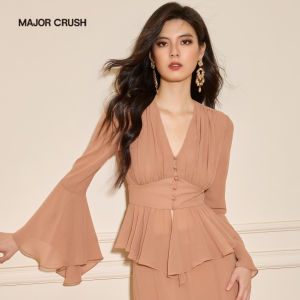Vintage French Mocha Mousse Color Elegant Dresses