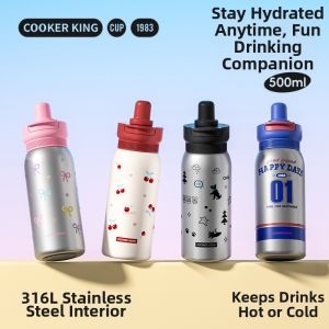 COOKER KING | High Aesthetics Student Sports Milk Insulated Straw Cup