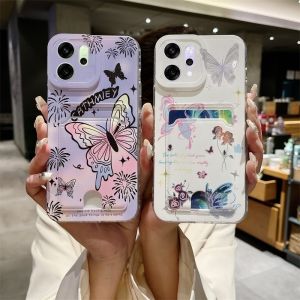 New Phone Case OPPO Reno14 Pro 14F Reno 14 F A5i Pro 5G Hot Colorful Artistic Fashion Butterfly Stars Card Holder Casing Trend Illustration Ultra-thin Soft Cover 2025