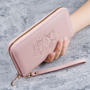 Korean version of the new handbag womens long zipper multi-functional leather wallet large capacity mobile phone wallet