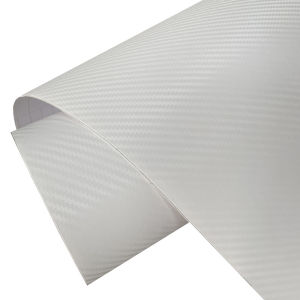 Premium 3D White Carbon Fiber Vinyl Wrap with Air Release Self Adhesive Vehicle Car Decal Wrapping Roll