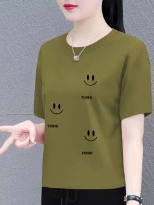 ผู้หญิง หลวม Fit ผ้าฝ้าย เสื้อยืดแขนสั้น ฤดูร้อน สไตล์ หลากหลาย พรางหุ่น ชุดคลุมท้องขนาดใหญ่ เสื้อท่อนบน เสื้อบอดี้เชิ้ต