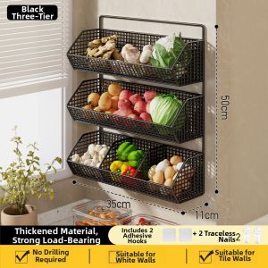 WUBUWEI | Non-drilled Wall-mounted Vegetable Storage Rack
