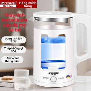 Peskoe | New Large Capacity Automatic Insulation Glass Stainless Steel Electric Kettle 2.3L