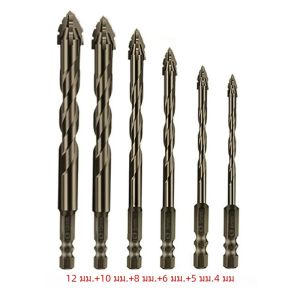 ดอกสว่านประหลาดหยักสี่ขอบใหม่สําหรับการเจาะแห้งของกระเบื้องเซรามิกทั้งหมด แก้วเซรามิก หินอ่อน คอนกรีต หินสแตนเลส