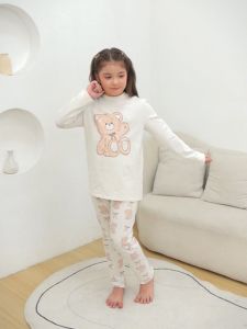 Bộ thu đông bé gái BIGFOX MISS MEOW size đại quần áo dài tay vải thun cho trẻ em kiểu Hàn Quốc cỡ 3711 tuổi 30kg 1995