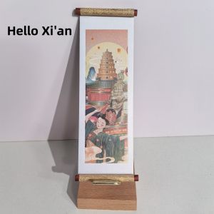 Creative Cultural Tourism Souvenir Fridge Magnet Scroll Calligraphy Painting Style Beijing Xian Shanghai Xiamen Nanjing Landmark