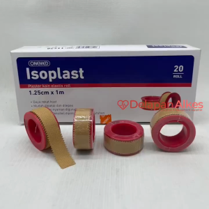 OneMed Isoplast Plester Kain Elastis Roll 125cm x 1m Kecil Plaster Luka Coklat Kulit P3K