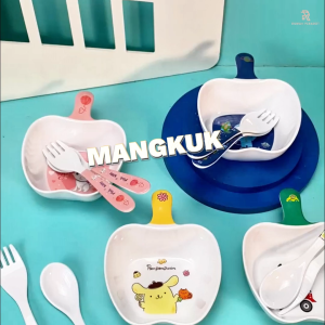 Set Alat Makan Anak Bayi Melamin 3in1 Mangkuk Sendok Garpu Melamin SNI