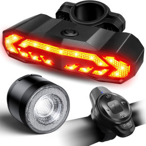 Bike Headlight and Taillight Anti-theft Alarm Turn Signals Light Waterproof Flashlight USB Charge MTB Road Cycling Accessories